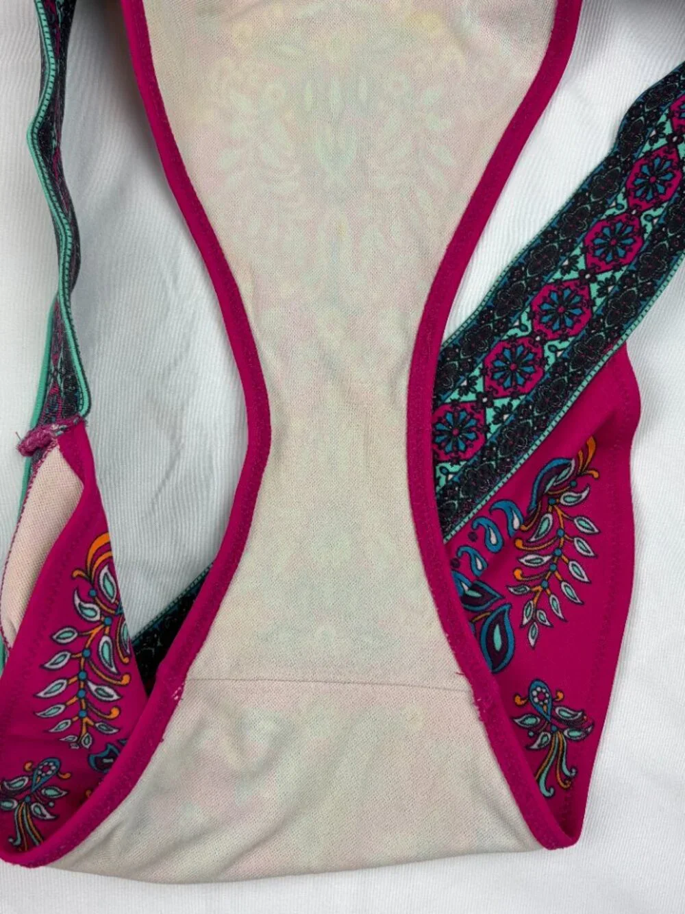 Victoria's Secret Pink Pailsey Print Bikini Bottom Sz Medium Beach Boho Festival